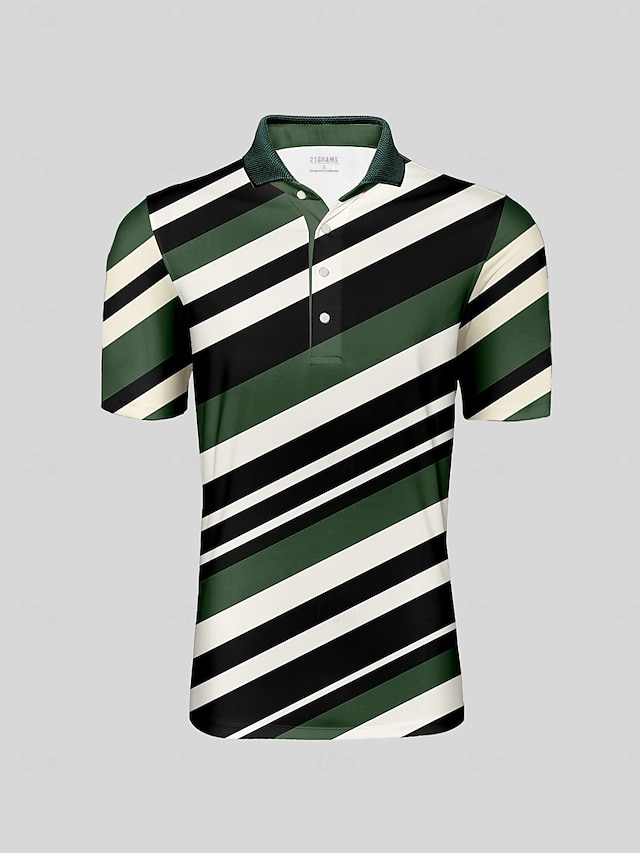  Herren Golf-Poloshirt Dunkelgrün Kurzarm Oberteil Golfkleidung, Kleidung, Outfits, Kleidung