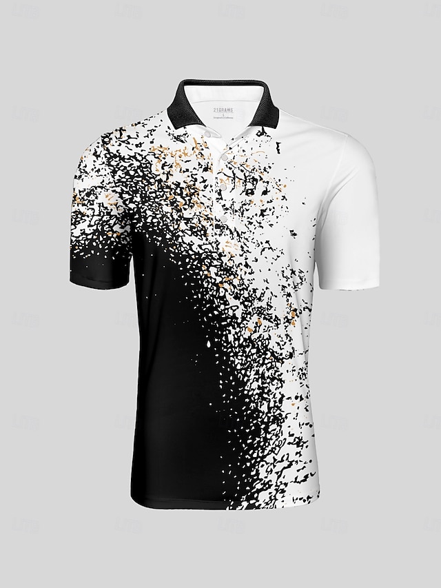  Herren Golf-Poloshirt Schwarz Kurzarm Oberteil Golfkleidung, Kleidung, Outfits, Kleidung