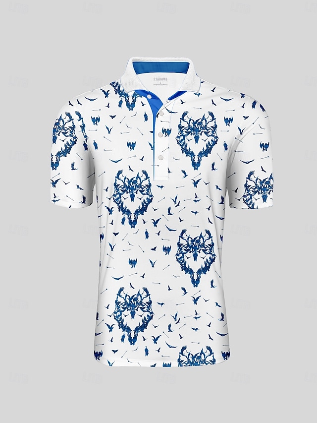 Herren Golf-Poloshirt Weiß Kurzarm Oberteil Golfkleidung, Kleidung, Outfits, Kleidung
