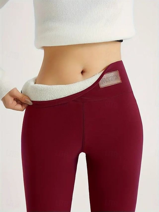  Mulheres Leggings Ativo Férias Moda Comprimento total Cintura Alta Côr Sólida Respirabilidade Macio Confortável Com Stretch Vinho Azul marinho Preto Cinzento Primavera Outono Inverno Normal