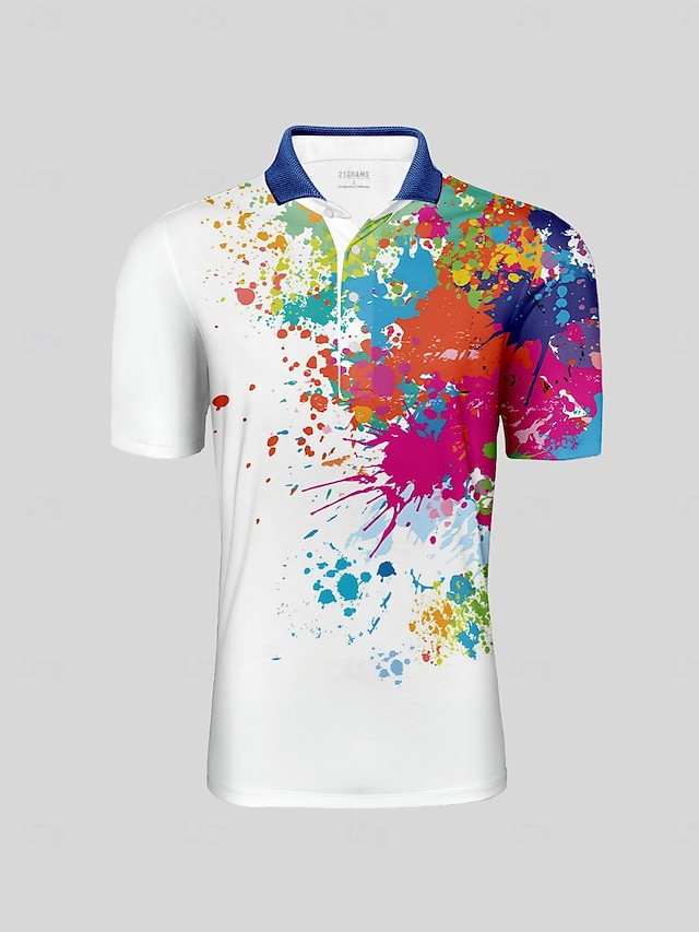  Herren Golf-Poloshirt Weiß Kurzarm Oberteil Golfkleidung, Kleidung, Outfits, Kleidung
