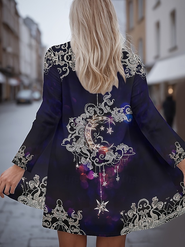  Pentru femei Palton Ușor Comfortabil Imprimeu Activ Epocă Casual Geometric Casual Scurt Fără Guler Fit regulat Manșon Lung Îmbrăcăminte exterioară Albastru piscină Mov Portocaliu Primăvară Toamnă