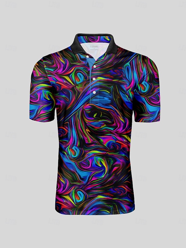  Herren Golf-Poloshirt Blau Kurzarm Oberteil Golfkleidung, Kleidung, Outfits, Kleidung