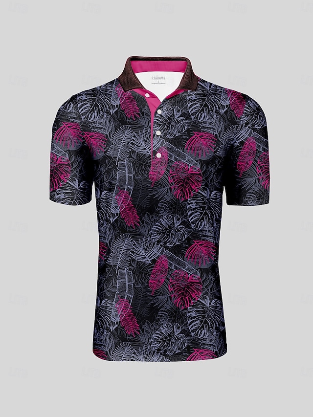  Herren Golf-Poloshirt Schwarz Kurzarm Oberteil Golfkleidung, Kleidung, Outfits, Kleidung