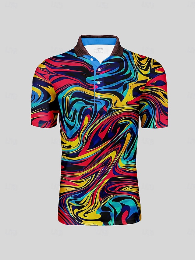  Herren Golf-Poloshirt Fuchsie Kurzarm Oberteil Golfkleidung, Kleidung, Outfits, Kleidung