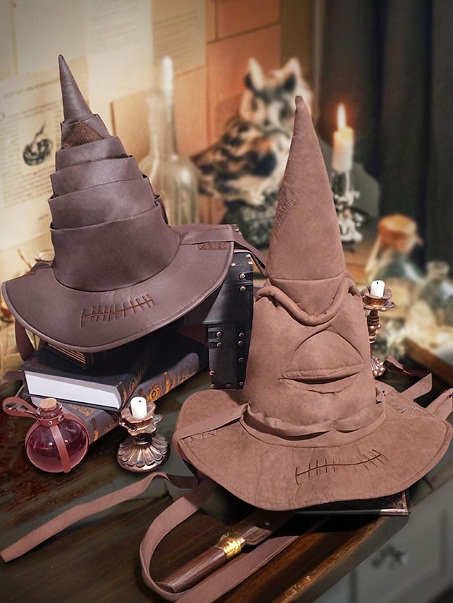  Halloween-heksehatt til dame, vintage-stil trollmannskostymetilbehør, perfekt for cosplay og halloween-fester