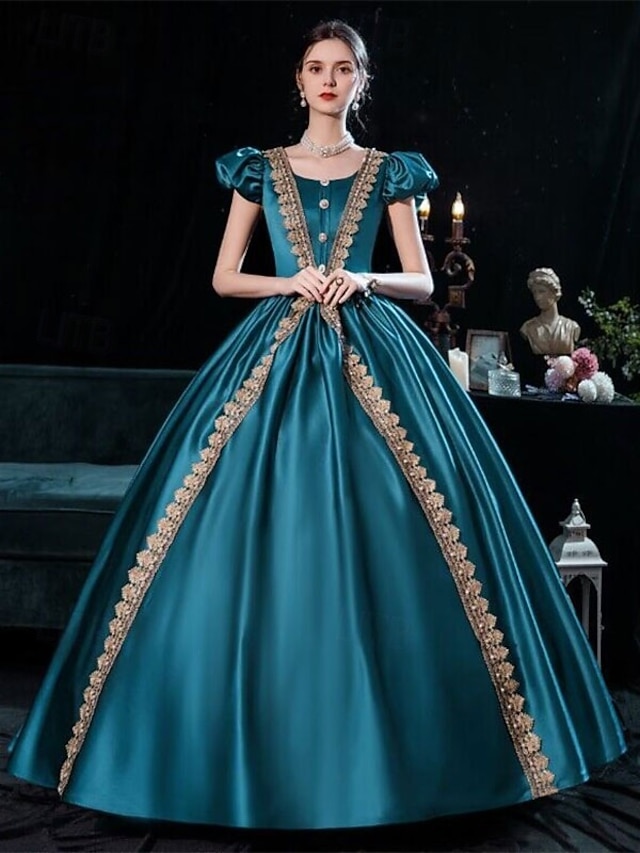  Gothic Victorian Vintage Inspired Dress Party Costume Prom Dress Princess Shakespeare Solid Color Ball Gown Fancy Dress Women's Royal Halloween Carnival Valentine's Day Party Evening Party Stage