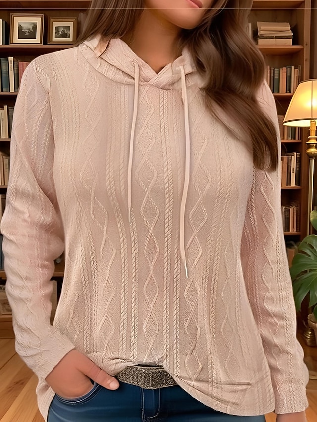  Damen Kapuzenpullover Sweatshirt elegant Mode schlicht Arbeit Alltagskleidung lässig mit Kapuze Langarm schwarz rosa rot grau Herbst Winter