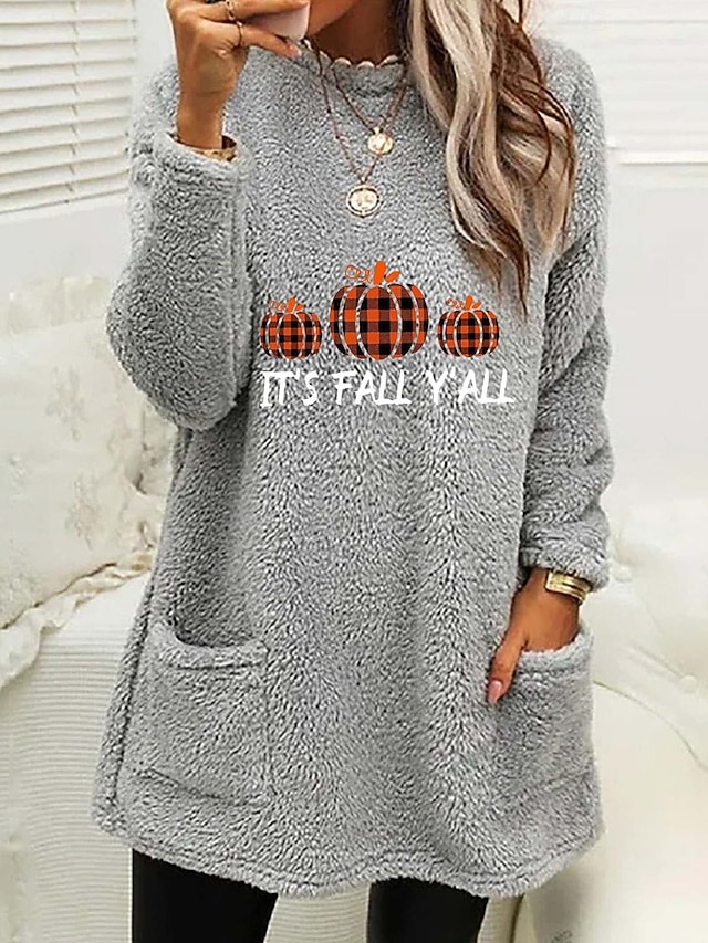  Felpa da donna di Halloween, calda, attiva, classica, a maniche lunghe, girocollo, lunga, bianca, rosa, blu, grigia, primavera, autunno, inverno, primavera, autunno, inverno, estate