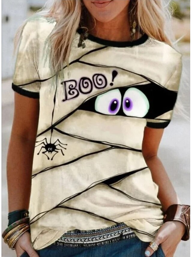 T-shirt Femme Halloween - Motif "voie Sorcière Au Vin" - Noir, Coton, Manches Courtes - Neuf Sans étiquette