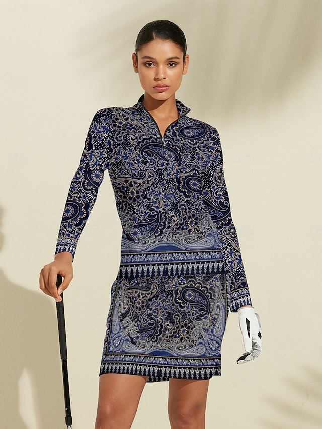  Dam Vandringspolotröja Mörk Marin Långärmad Överdelar Golfkläder för damer Kläder Outfits Bär kläder
