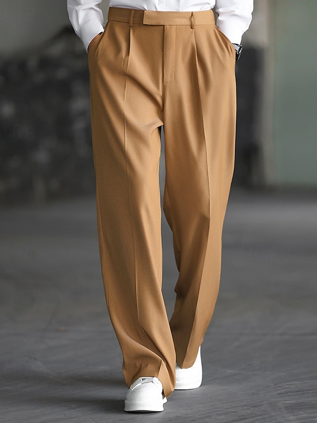  Per uomo Pantaloni Eleganti Pantaloni Chinos Tasca Elastico in vita Semplice Comodità Formale Feste Lavoro Moda Stile Classico Nero Cachi Micro-elastico