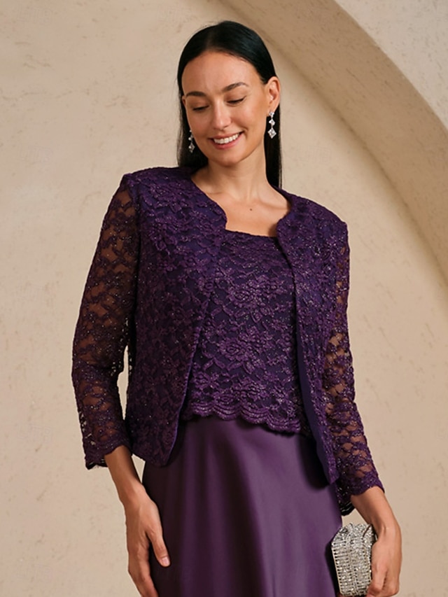  Dame Blonde topper Blomstret Elegant Fest Stilfull Crew-hals Vanlige topper Aubergine Høst Vinter