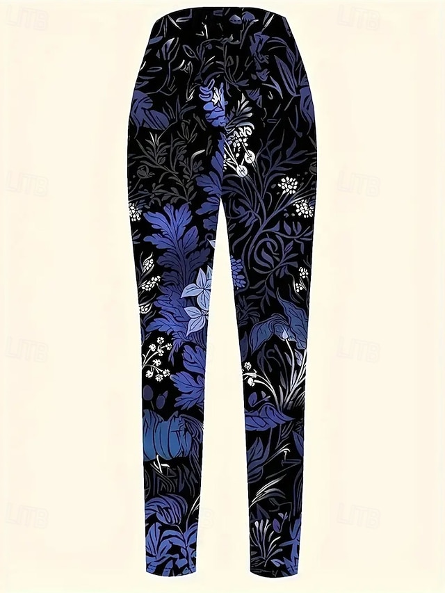 Leggings Floral Taille Haute Confortable