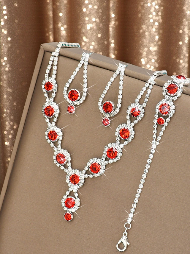 Kakonia Kristallen sieradenset voor dames, choker ketting, stretcharmband, ring, oorbellen met franje, driehoek, glitterportemonnee voor bruiloft, 6 stuks, Stras Kakonia Kristallen sieradenset voor dames, choker ketting, stretcharmband, ring, oorbellen met franje, driehoek, glitterportemonnee voor bruiloft, 6 stuks, Stras