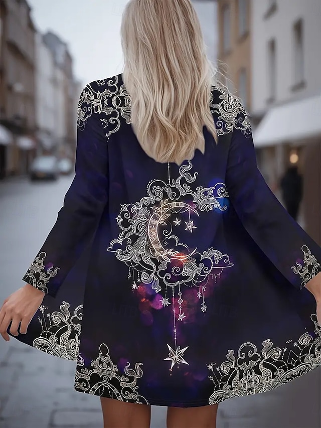  Femmes Manteau d'Hiver Trench Léger Confortable Imprimé Front ouvert ancien Mode Occasionnel Fleuri Vacances Occasionnel Long Sans Col Coupe régulière manche longue Vêtements d'extérieur Rouge Violet