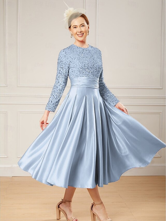 Elegant Sequin Cocktail Dress with Long Sleeves main image 0