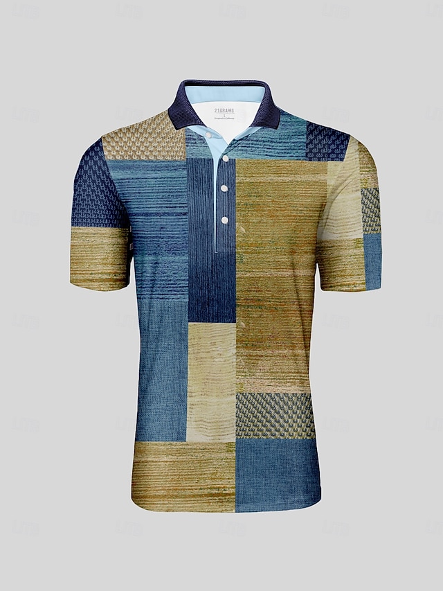  Herren Golf-Poloshirt Blau Kurzarm Oberteil Golfkleidung, Kleidung, Outfits, Kleidung