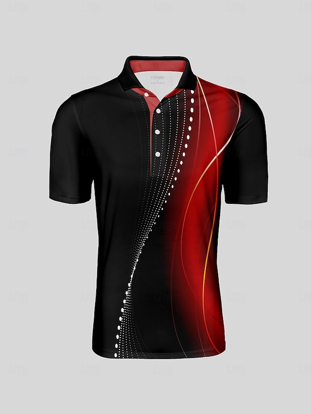  Herren Golf-Poloshirt Rote Kurzarm Oberteil Golfkleidung, Kleidung, Outfits, Kleidung