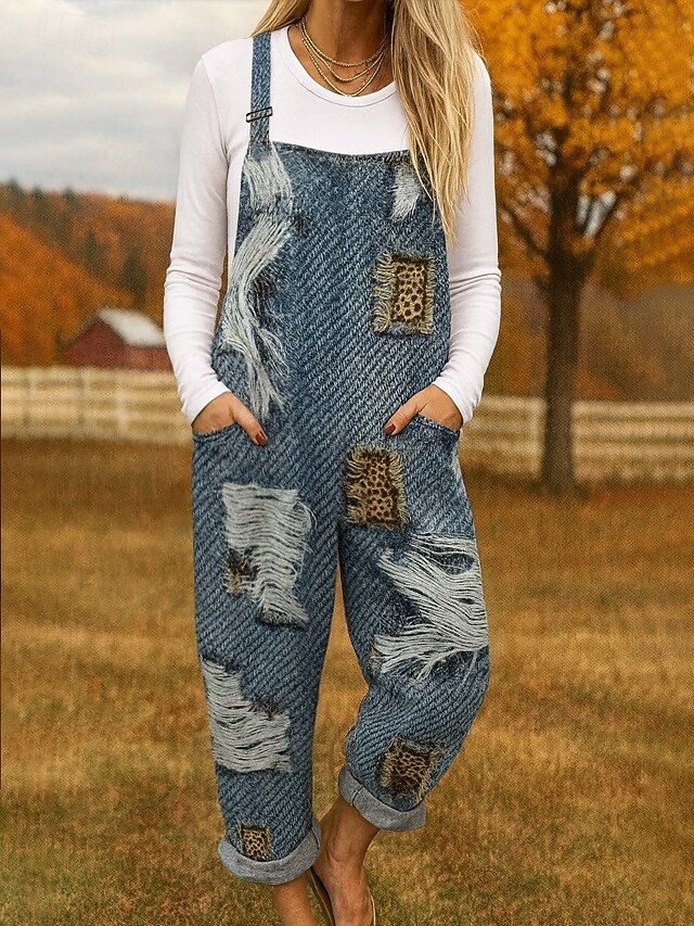 100% Cotton Women's Overall Lightweight Graphic Sleeveless Sleeveless Straight Square Neck with Pocket Vacation Daily Loose Fit Black Navy Blue Blue Summer4