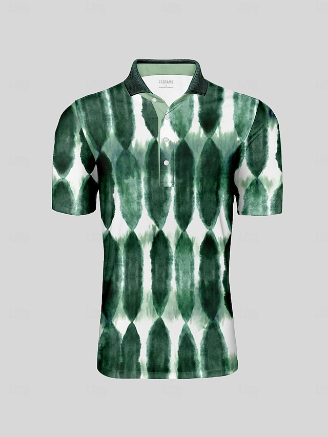  Herren Golf-Poloshirt Grün Kurzarm Oberteil Golfkleidung, Kleidung, Outfits, Kleidung