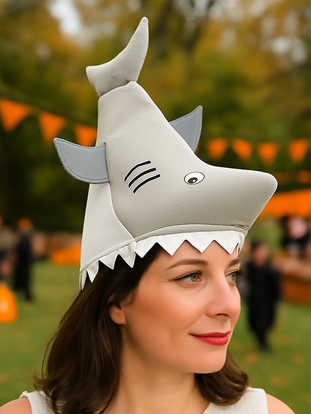  Dámská halloweenská čepice se žralokem – vtipný kreslený kostým ryby na párty, cosplay a slavnostní převlékání