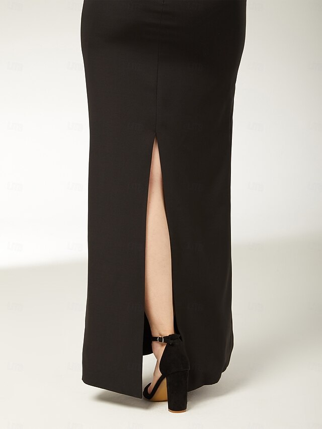Sheath/Column Strapless Ankle-Length Elegant Evening Dresses with Feather
