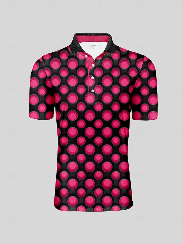  Herren Golf-Poloshirt Fuchsie Kurzarm Oberteil Golfkleidung, Kleidung, Outfits, Kleidung