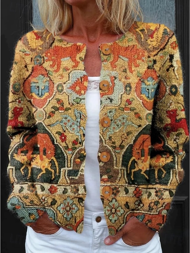 Buttoned Women's Cardigan With Ribbed Cuffs In Solid Knit Relaxed Fit For Everyday Comfort main image 0