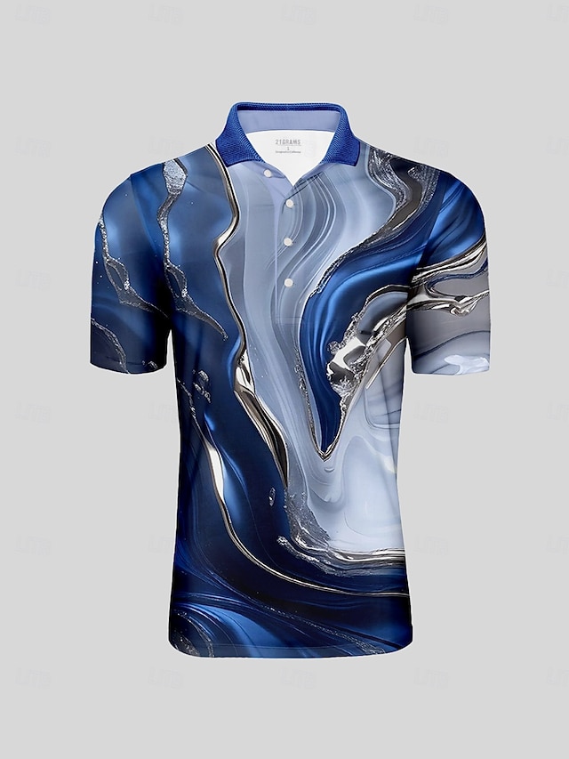  Herren Golf-Poloshirt Blau Kurzarm Oberteil Golfkleidung, Kleidung, Outfits, Kleidung