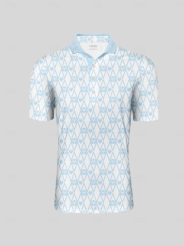  Herren Golf-Poloshirt Blau Kurzarm Oberteil Golfkleidung, Kleidung, Outfits, Kleidung