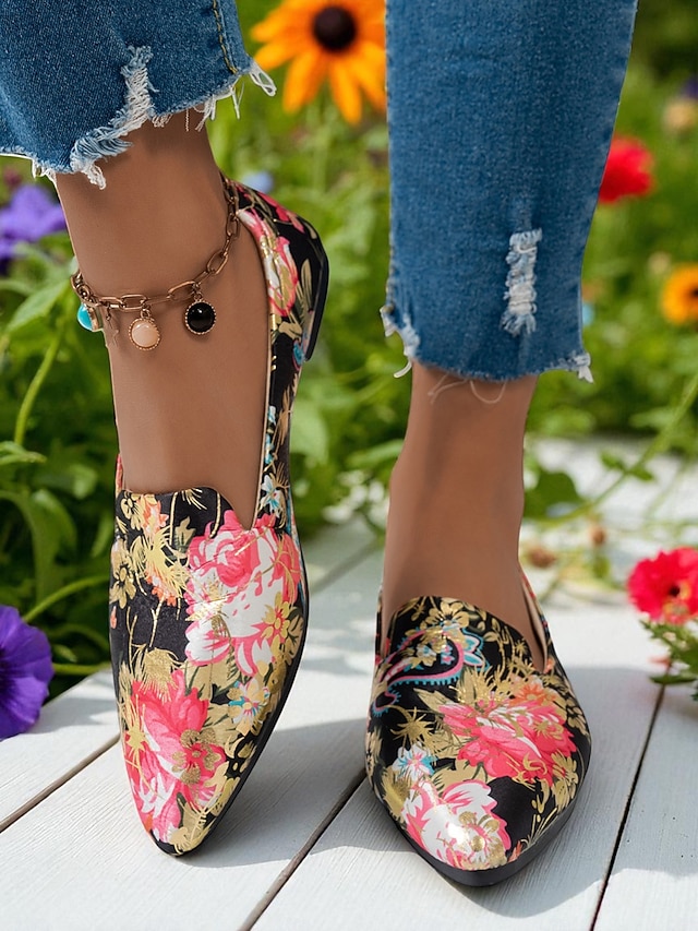  Chaussures plates rouges à bout pointu pour femmes – mocassins élégants à enfiler pour Noël, les fêtes et les tenues décontractées du quotidien