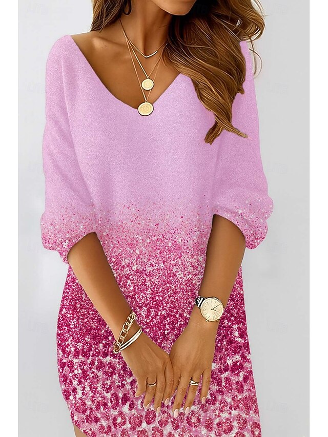 Women's Mini Dress Sheath Dress Shift Dress Party Casual Boho Party Daily Holiday Regular Fit Floral Graphic Animal Long Sleeve V Neck White Pink Purple Spring Fall Winter Autumn4