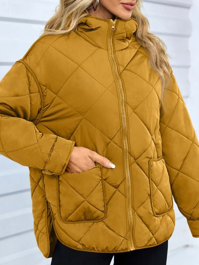  Mulheres Casaco de inverno Casaco com capuz Manter Quente Confortável Zíper Bolsos Hem irregular Casual Tecido Férias Casual Roupa Diária Final de semana Longo Com Capuz Normal Manga Longa agasalhos