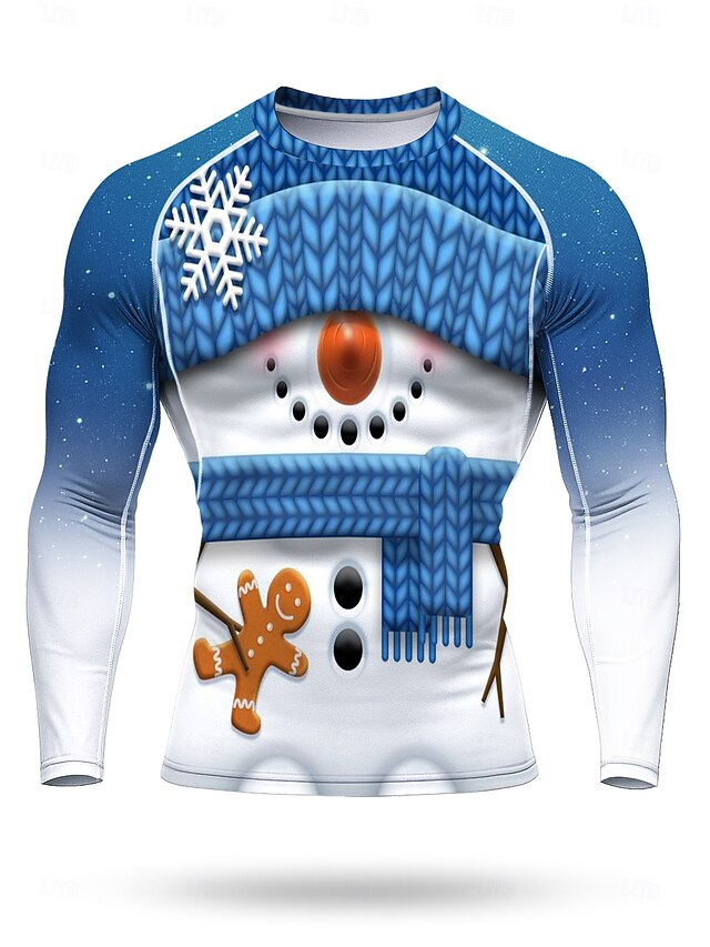 Christmas Men's Unisex Running T-Shirt Athletic Shirt Gym Shirt Fitness Shirt Workout Shirt Long Sleeve Tee Tshirt UPF 50 UV Resistant Soft Sweat wicking Gym Workout Mountain Bike MTB Hiking4