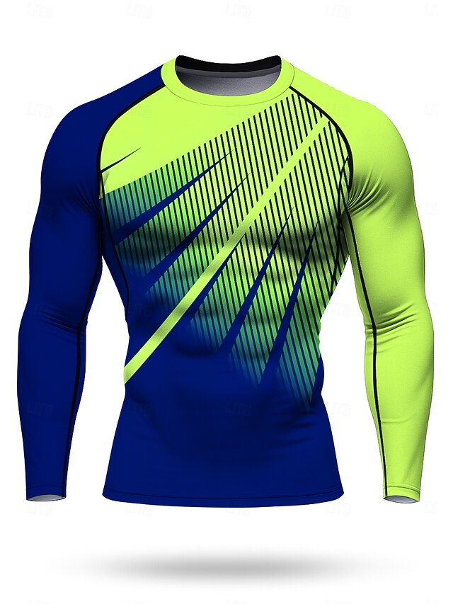 Men's Unisex Running T-Shirt Athletic Shirt Gym Shirt Fitness Shirt Workout Shirt Color Block Long Sleeve Tee Tshirt Geometric UPF 50 UV Resistant Soft Sweat wicking Mountain Bike / MTB Gym Workout4