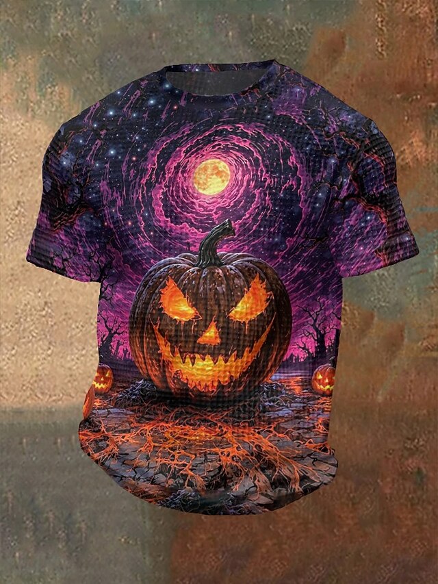 Men's Halloween Shirt Pumpkin Ghost Crewneck Clothing Apparel 3D Print Outdoor Holiday Theme Party Halloween Party Short Sleeve Print Vintage Halloween4