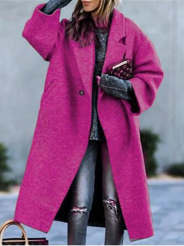 Women's Casual Jacket Comfortable Breathable Buttons Casual Plain ...