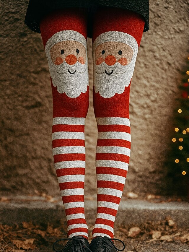 Women's Leggings Vacation Vintage Ethnic Style Full Length High WaistPantsUgly Christmas Graphic Santa Claus Christmas 3D Print Novelty Quick Dry Breathability Soft Stretchy Outdoor Home Causal Black4