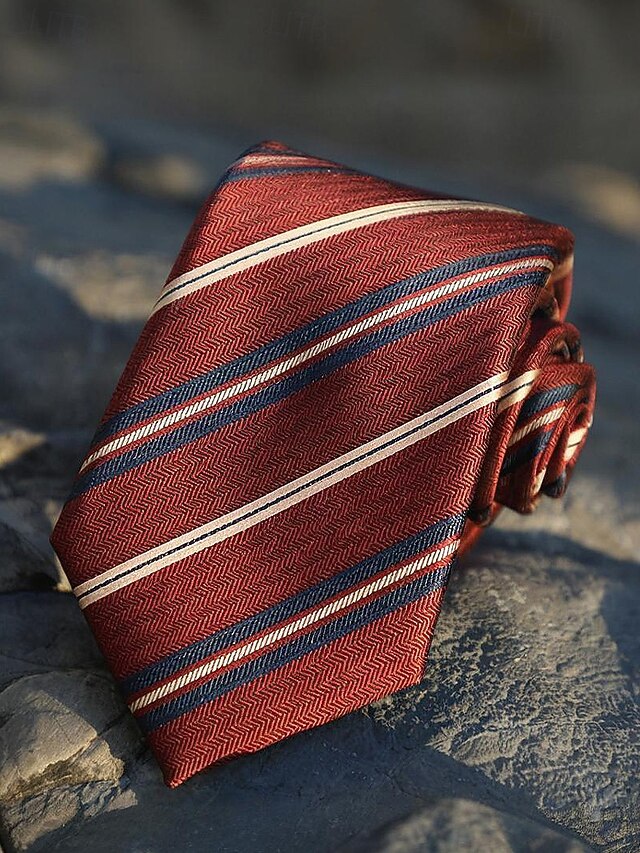 Mens 100% Silk Necktie, Jacquard Woven Designer Ties For Business, Wedding, Party