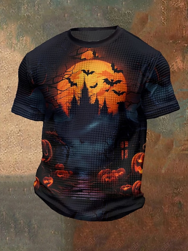  Pánské halloweenská košile Čarodějnice Netopýr Výstřih ke krku Oblečení 3D tisk Venkovní Dovolená Tématický večírek Halloweenská párty Krátký rukáv Tisk Vinobraní předvečer Všech svatých