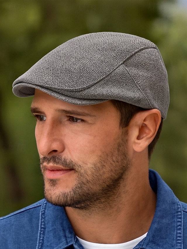  Șapcă plată bărbătească, respirabilă, din in și bumbac, pălărie clasică vintage din iederă, pentru ținute casual, condus și activități în aer liber