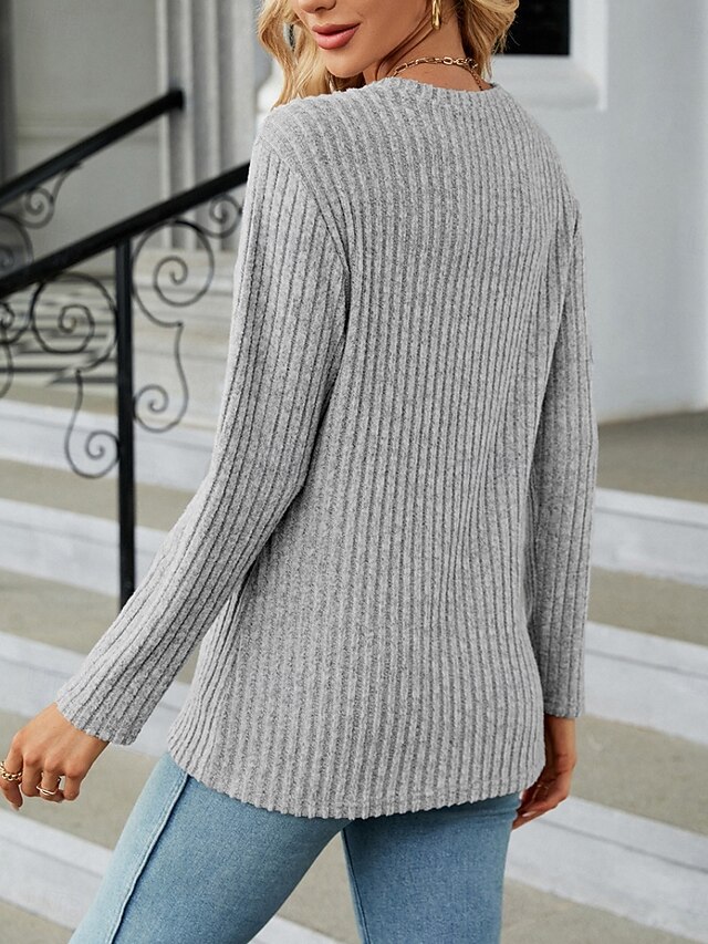 Minetom Femme Mode Chic Couleur Unie Blouse Chemisier Lâche Crochet