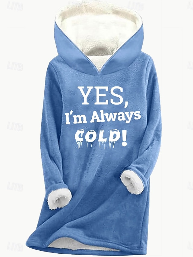  Pentru femei Hanorac cu glugă pulover Grafic Scrisă Cald Casual pufos Manșon Lung Capișon Topuri lungi Casual Sport Imprimeu Roz Îmbujorat Albastru piscină Gri Iarnă