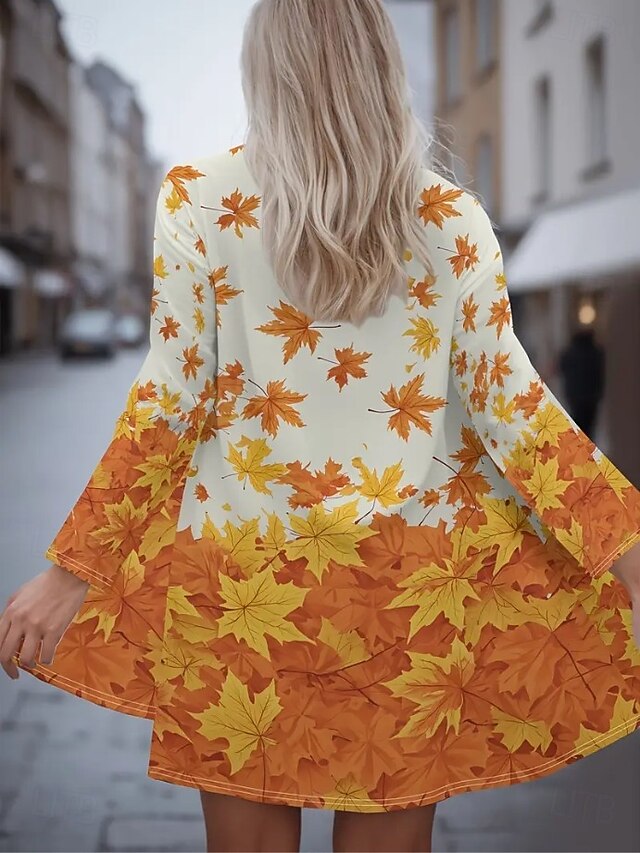 Women's Winter Coat Trench Coat Lightweight Comfortable Print Open Front Vintage Fashion Casual Floral Vacation Casual Long Collarless Regular Fit Long Sleeve Outerwear Orange Spring Fall4