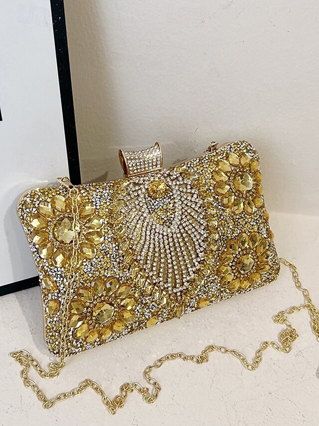 Women's Clutch Evening Bag Christmas Party Gold / White4