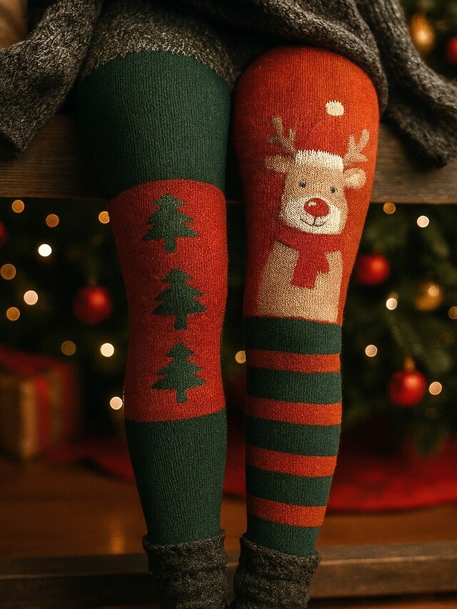 Women's Leggings Vacation Vintage Ethnic Style Full Length High WaistPantsUgly Christmas Graphic Santa Claus Christmas 3D Print Novelty Quick Dry Breathability Soft Stretchy Outdoor Home Causal Light4