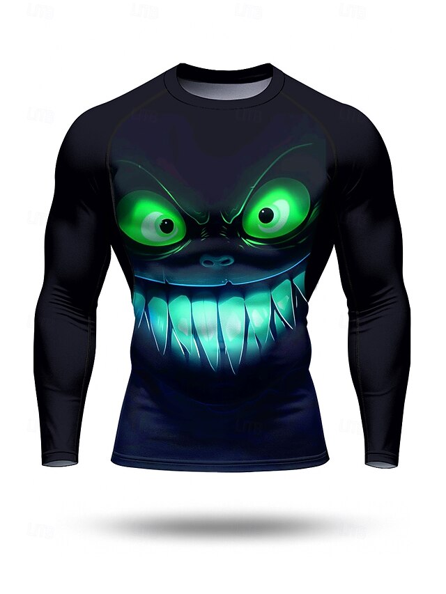 Men's Running T-Shirt Compression Shirt Running Shirt 3D Print Long Sleeve Base Layer Halloween Quick Dry Compression Power Flex Moisture Wicking Gym Workout Active Training Exercise Sportswear4