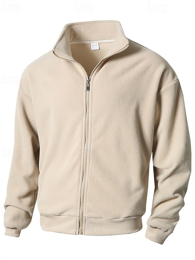  Per uomo Giacca Invernale Giacca in Pile Giacca Casual Vacanza Quotidiano Calore Termico Tasca Pile Autunno Inverno Semplice Moda Streetwear Collo alla coreana Regolare Nero Cachi Verde militare