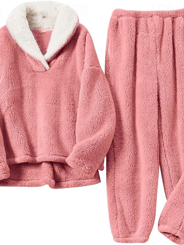 Pyjama Chaud Pour Enfants, Ensemble De Couleur Unie, Vêtements En